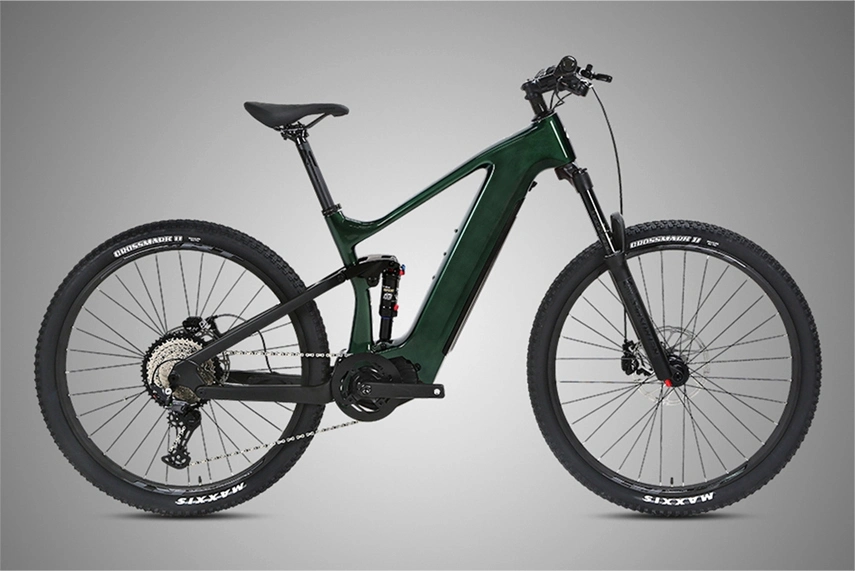 48V 15ah Carbon Fiber 250W MID Drive Full Suspension Bafang Emtb Electric Mountain Bike